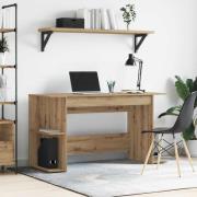vidaXL Skrivbord med hylla artisan ek 140 x 50 x 75 cm Konstruerat trä