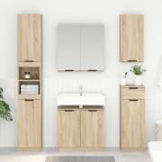 vidaXL Badrumsskåp Sonoma-ek 64,5 x 33,5 x 59 cm Konstruerat trä