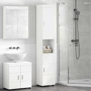vidaXL Badrumsskåpsset TULUM Vit 37 x 31,5 x 203 cm Konstruerat trä