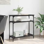 vidaXL Konsolbord med hylla Svart Ek 75 x 29 x 75 cm Konstruerat trä