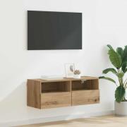vidaXL TV Vägghylla Artisan Ek 80 x 30 x 30 cm Konstruerat trä