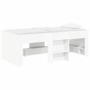 vidaXL Barns hög sängram 2 pcs Vit 90 x 200 cm Konstruerat trä