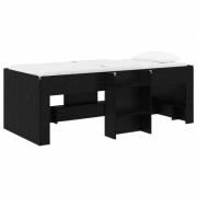 vidaXL Barns hög sängram 2 pcs Svart ek 90 x 190 cm Konstruerat trä