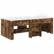 vidaXL Barns hög sängram 2 pcs Rökt ek 193 x 96,1 x 68,5 cm