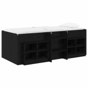 vidaXL Loft sängram med skåp med hylla 3 pcs Svart ek Konstruerat trä