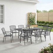 vidaXL Trädgårdsmöbelset 9 pcs Antracit 212 x 90 x 76 cm Nät och Stål