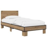 vidaXL Sängram med huvudgavel Artisan-ek 80 x 200 cm Konstruerat trä