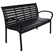 vidaXL Trädgårdsbänk svart 116 cm stål och WPC