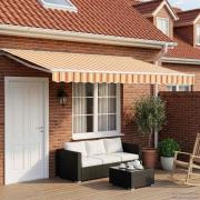vidaXL Elektrisk Retraktabel Markis Gul, Orange och Vit 4,5 × 3 m