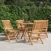 vidaXL Hopfällbara trädgårdsstolar 4 st 47x63x90 cm massiv teak