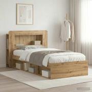 vidaXL Sängram med förvaring Artisan-ek 90 x 200 cm Konstruerat trä