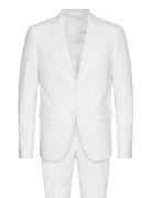 Lindbergh Plain Mens Suit - Normal Lenght Vit