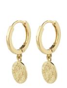 Pilgrim Nomad Coin Huggie Hoop Earrings Guld