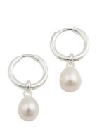 Syster P Treasure Pearl Hoops Silver Silver