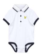 Lyle & Scott Junior Tipped Polo Romper Hanging Multi/patterned