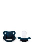 Filibabba 2-Pack Pacifiers - Dark Blue +6 Months Blå