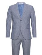 Jack & J S Jprriviera Linen Suit Slim Fit Blå