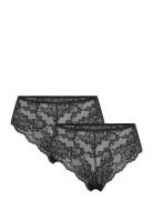 Pieces Pclina Lace Wide Brief 2-Pack Noos Svart