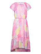 Lindex Dress Hi And Low Chiffon Aop Rosa