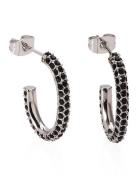 Bud To Rose Harper Earring Black/Silver Svart