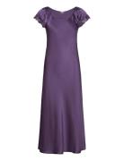 Lady Avenue Pure Silk - Long Nightdress W/Short Lila