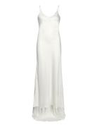 YAS Yasdottea Strap Vneck Maxi Train Dress S Vit