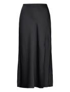 Lauren Ralph Lauren Satin Crepe A-Line Skirt Svart