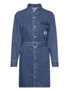 Calvin Klein Jeans Belted Utility Shirt Dress Blå