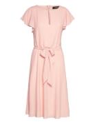 Lauren Ralph Lauren Belted Bubble Crepe Dress Rosa