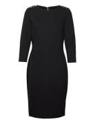 Lauren Ralph Lauren Ponte Three-Quarter-Sleeve Dress Svart