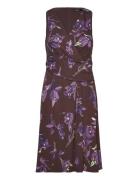 Lauren Ralph Lauren Floral Surplice Jersey Sleeveless Dress Brun