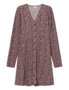 Once Untold Ellen Ls Short Dress Burgundy