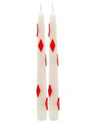 Anna + Nina Diamond Candy Cane Candle Set Of 2 Vit