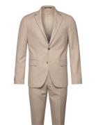Lindbergh Structure Stretch Suit Beige