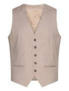 Lindbergh Structure Stretch Waistcoat Beige