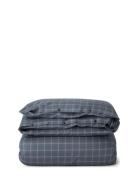 Checked Lyocell/Cotton Pin Point Oxford Duvetcover Home Textiles Bedte...