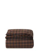 Lexington Home Brown/Dk Gray Checked Cotton Flannel Duvet Cover Brun