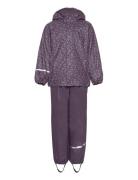 CeLaVi Rainwear Set -Aop, W.fleece Lila