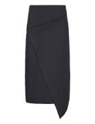 Calvin Klein Stretch Jersey Midi Skirt Svart