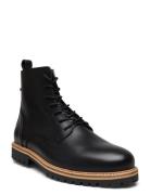 Bianco Biasim Lace Up Boot Leather Svart