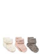 Mp Denmark Wool Rib Baby Socks - 3-Pack Multi/patterned