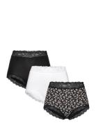 Lindex Brief High Emelie Ditsy 3 Pack Svart