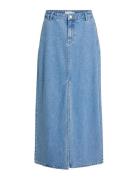 Vila Vikira Long Denim Skirt Blå