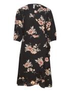 ONLY Carmakoma Carlux Celi 3/4 Wrap Calf Dress Aop Svart