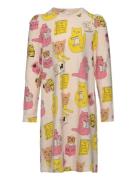 Mini Rodini Cats Aop Ls Dress Multi/patterned