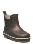 Mikk-line Short Winter Wellies - Glitter Khaki Green