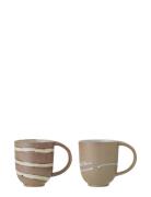 Peony Krus Sæt Af 2 Home Tableware Cups & Mugs Coffee Cups Brown Bloom...