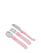 Twistshake Learn Cutlery Stainless Steel 12+M Pastel Pink Home Meal Ti...