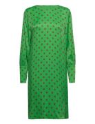 Coster Copenhagen Dress With Gatherings In Dot Print Grön