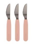Silic Knife 3-Pack - Peach Home Meal Time Cutlery Pink Filibabba